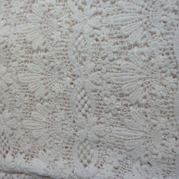 Off-white wool lace fabric with borders on both widths 100% wool - Picture 1 of 2